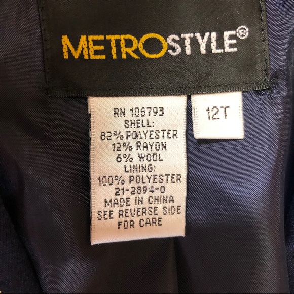 Metrostyle Navy Blue with Gold Stripes Blazer - Picture 4 of 7